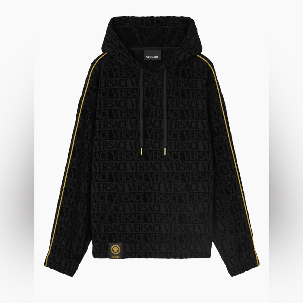 Versace Cotton Terry Logo Hoodie - Picture 1 of 3